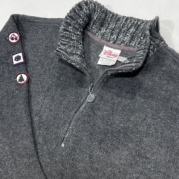 The Disney Store Sweater Womens Dark Gray 1/4 Zip Winnie The Pooh Fleece Medium - Picture 1 of 8